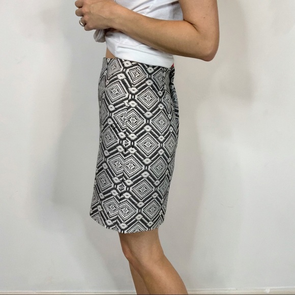 J. CREW knit skirt cotton blend black & white 1891 - Picture 2 of 7
